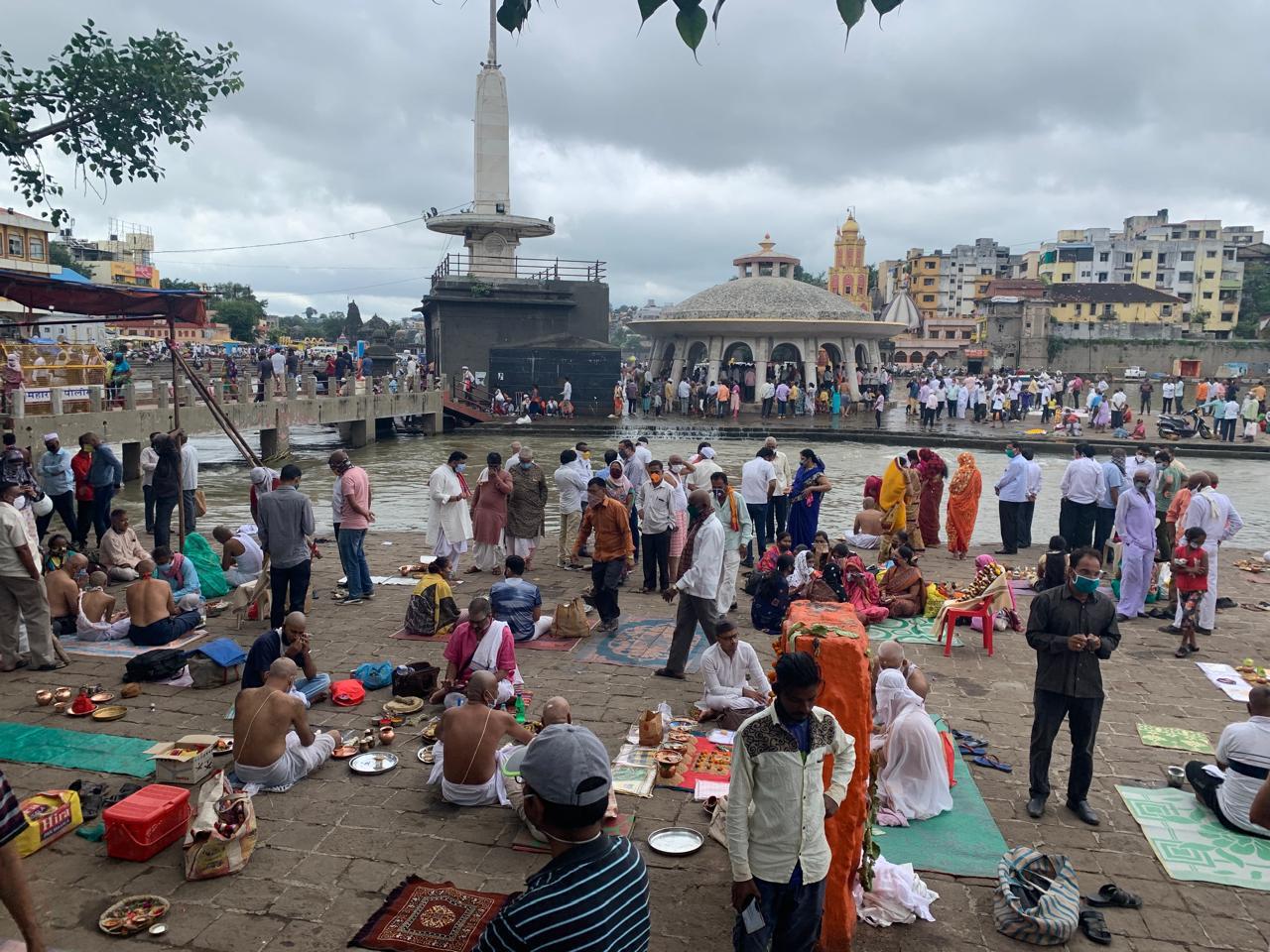 Pandit Ji conducting Vedic rituals with devotion